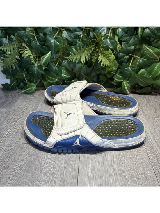 NIKE AIR JORDAN HYDRO XII 12 RETRO WHITE FRENCH BLUE FIRE RED SLIDES SLIPPERS 11 main image 3